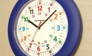 Atrix Zegar edukacyjny do nauki odczytu czasu /niebieski ATE820BLNC