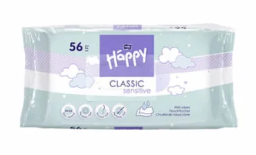 Bella Bella Baby Happy Chusteczki nawilżane Classic Sensitive do skóry wrazliwej 56szt