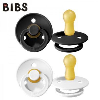 BIBS 2 - Pack Black & White m Smoczek Uspokajający Kauczuk Hevea