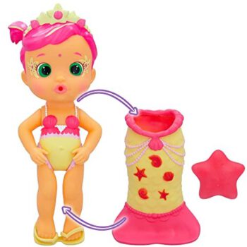 Bloopies BLOOPIES MAGIC TAIL MERMAIDS Mimi lalka syrenki ze zdejmowanym ogonem i jej przyjacielem morskim a wodę i bańki dmuchane Zabawka do kąpieli i gry wodne dla dzieci 18 miesięcy 84384