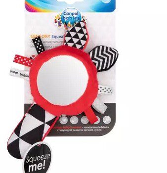 canpol Babies Zabawka kontrastowa z piszczkiem i lusterkiem Sensory Toys 68/080