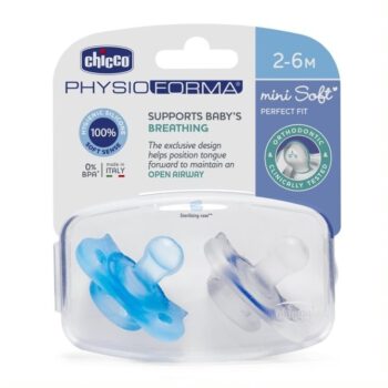 Chicco 128457 SMOCZEK PHYSIOFORMA MINI SILIKONOWY 2-6M 2SZT CHŁOPCZYK