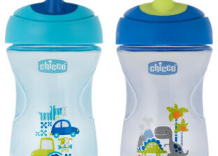 Chicco Kubek niekapek z ustnikiem w kształcie słomki Boy 266 ml : Kolor - Turkusowy