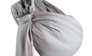 Chusta Zaffiro Hug Me Diamond paski różowo-szare 3,5-13kg