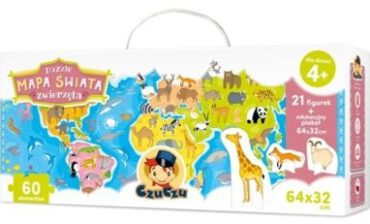 Czuczu Puzzle Mapa Świata Zwierzęta