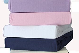 DUDU N GIRLIE Prześcieradło z gumką, jakość klasy premium, grube Jersey, 100% bawełna, kremowy kremowy B01MQIG9UH