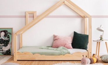 Elior Drewniane łóżko dziecięce domek Lumo 5X - 28 rozmiarów