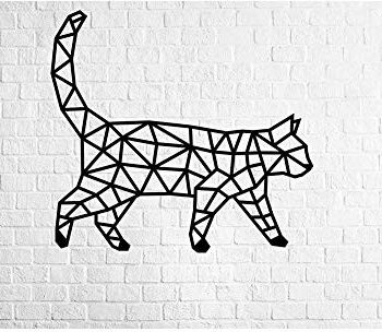EWA Eco-Wood-Art EWA Eco-Wood-Art Cat drewniane puzzle Design Polygonales puzzle kota pamiątka, prezent, kuchnia, wystrój wnętrza, czarny CAT