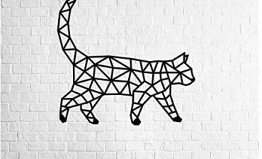 EWA Eco-Wood-Art EWA Eco-Wood-Art Cat drewniane puzzle Design Polygonales puzzle kota pamiątka, prezent, kuchnia, wystrój wnętrza, czarny CAT