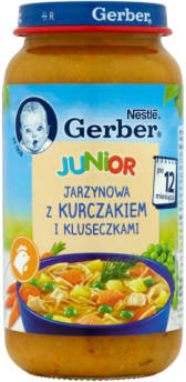 Gerber Jarzynowa z kurczakiem i kluseczkami- Po 12 miesiącu
