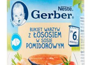 Gerber NESTLE POLSKA S.A. Nestlé Bukiet warzyw z łososiem w sosie pomidorowym po 6 miesiącu 190g 3612961