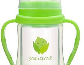 Green Sprouts Green sprouts 124900  500  26 SIP 'n Straw Flakon szklany o słomki do picia, począwszy od 6 miesięcy, zielony