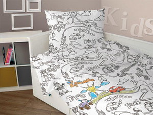 Greno for Kids Pościel bawełniana dla dzieci do kolorowania 160x200 Boy EA