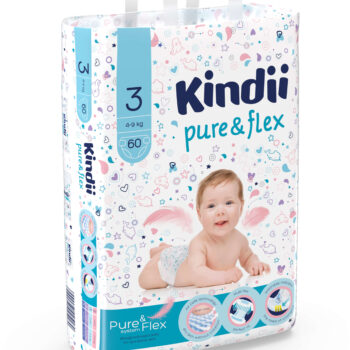 HARPER Kindii Pure & Flex Pieluchy jednorazowe 3 (4-9kg) 1op.-60szt