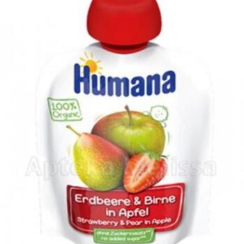 Humana 100% ORGANIC Mus Jabłko-Gruszka-Truskawka po 8 miesiącu 90 g