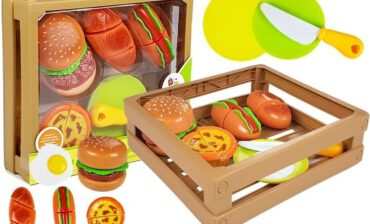 Import LEANToys Zestaw Do Krojenia Burger na Rzepy w Skrzyni 4453