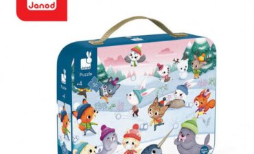 Janod Puzzle w Walizce Zabawa na Śniegu 36 Elementów 4+,