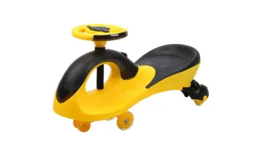 Jeździk Grawitacyjny Swing Car z muzyką i światłem żółty-czarny