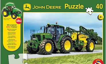 John Puzzle Deere 6630 z opryskiwaczem, z traktorem Siku