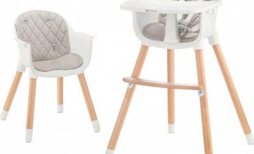 KinderKraft Krzesełko do karmienia 2w1 Sienna szare KKKSIENGRY0000