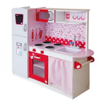 Lean Toys Kuchnia drewniana Jola Lodówka + mikrofalówka