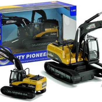Lean Toys Wiertnica pojazd budowlany szpic gra świeci 1:50
