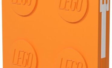 LEGO notatnik z długopisem żelowym w postaci klipsa pomarańczowy