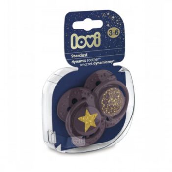LOVI Lovi Smoczek silikonowy dynamiczny 3-6m Stardust violet 2szt