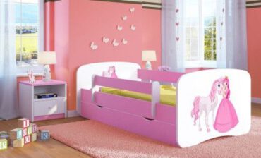 Łóżko dla dziewczynki z szufladą Happy 2X mix 70x140 różowe
