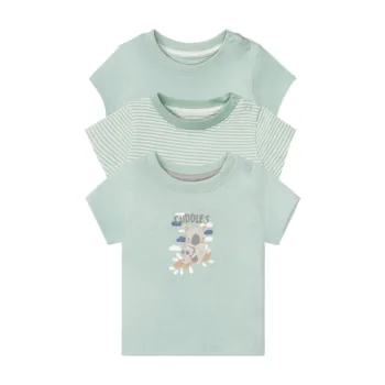 LUPILU LUPILU T-shirt niemowlęcy z biobawełny, 3 sztuki (62/68, Zielony) 4055334545501
