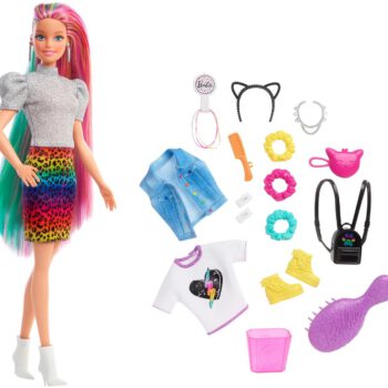 Mattel Lalka Kolorowe włosy panterka GRN81 GRN81