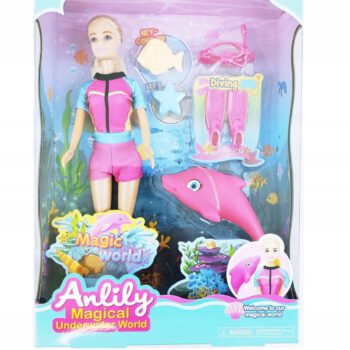 Mattel Lalka Zestaw Nurkowanie z Delfinem Karta Barbie