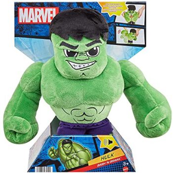 Mattel Marvel Plush HHK86 - Figurka pluszowa Marvel Battle Buddies Hulk, ok. 30 cm, od 3 lat HHK86