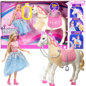 Mattel Przygody księżniczek lalka + interaktywny KOŃ 887961857627