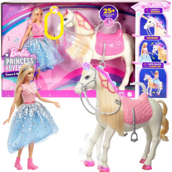 Mattel Przygody księżniczek lalka + interaktywny KOŃ 887961857627