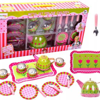 Metalowy komplet do kawy herbaty taca 18 el.9798