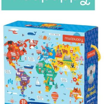 Mudpuppy Puzzle podłogowe Jumbo Mapa świata 25 elementów 2+ solution-bc-7089-0