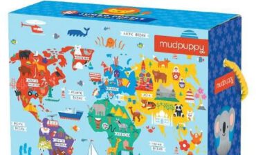 Mudpuppy Puzzle podłogowe Jumbo Mapa świata 25 elementów 2+ solution-bc-7089-0
