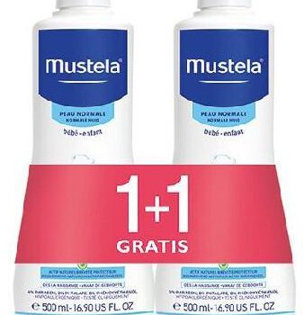Mustela Bebe Enfant delikatny żel do mycia włosów i ciała 2x 500 ml [DWUPAK] 7079375