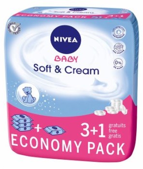 Nivea Baby CHUSTECZKI SOFT & CREAM 3+1 4X63szt. 86253