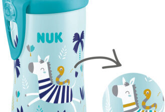 NUK Kubek NIEKAPEK 300ml od 12m-cy FLEXI CUP niebieski ze słomką KAMELEON 255575B