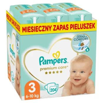 Pampers Premium Care 3 MIDI 204 szt 5-9 kg) ZAPAS NA MIESIĄC pieluchy jednorazowe