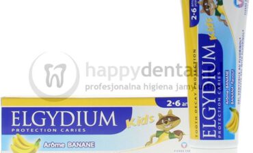 Pierre Fabre ELGYDIUM Kids 50ml - bananowa pasta do zębów mlecznych z fluorem dla dzieci w wieku 2-6 lat (żółta) - NOWOŚĆ!