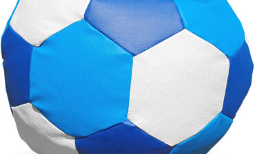 Pufa piłka XL worek biało-niebiesko-granatowa