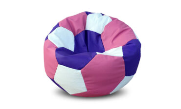 Pufa piłka XL worek biało-różowo-fioletowa