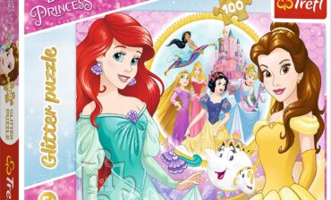 Puzzle Brokatowe Błyszczące Bella I Arielka 100 El