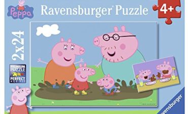 Ravensburger 09082 - Peppa Pig: szczęśliwe życie rodzinne, 2 x 24 części puzzle