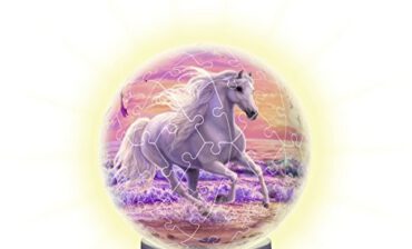 Ravensburger 3d puzzle 11843 konie na plaży, nocna lampka dziecięca