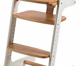 Roba Wysokie krzesełko schodowe"Kid Up", dziecięce z litego drewna, białe/naturalne, rosnące wraz z dzieckiem wysokie krzesło dla niemowląt i dzieci