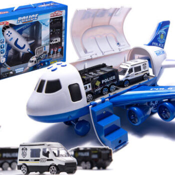 Samolot transporter z pojazdami policyjnymi i znakami otwierany bok KX6684_1
